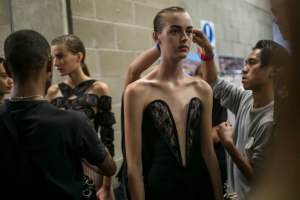 Backstage at Christopher Kane RTW Spring 2019
