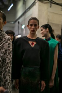 Backstage at Christopher Kane RTW Spring 2019