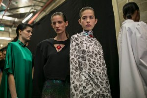 Backstage at Christopher Kane RTW Spring 2019