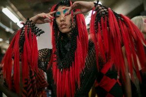 Backstage at Gareth Pugh RTW Spring 2019