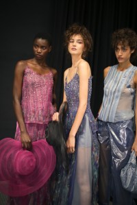 Backstage at Giorgio Armani RTW Spring 2019