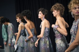 Backstage at Giorgio Armani RTW Spring 2019