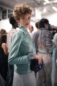 Backstage at Giorgio Armani RTW Spring 2019