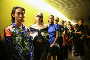 Backstage at Koché RTW Spring 2019