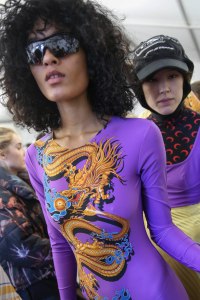 Backstage at Marine Serre RTW Spring 2019