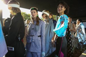 Backstage at Marine Serre RTW Spring 2019