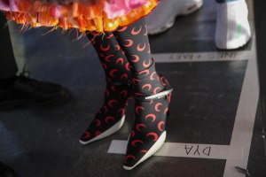 Backstage at Marine Serre RTW Spring 2019