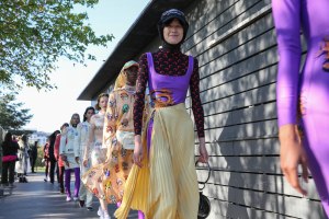 Backstage at Marine Serre RTW Spring 2019