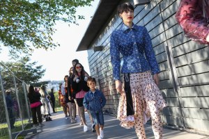 Backstage at Marine Serre RTW Spring 2019