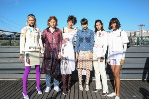 Backstage at Marine Serre RTW Spring 2019