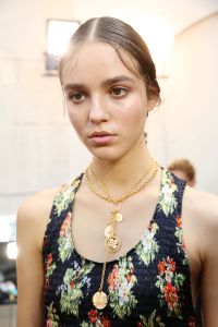 Describing the modelsÕ look at the Paco Rabanne show, makeup artist Pat McGrath said: ÒBasically, itÕs a woman thatÕs a world traveler. SheÕs been to many, many places. SheÕs very eclectic. What weÕve done is very slightly sun-kissed skin blush. [She is] very glowing. A little bit of eye shadow around the eyes, a little mascara and a little bit of lip balm.Ó McGrath was using her own makeup line, including Lip Fetish Sheer Colour Balm in So Sexy. ÒAnd just Skin Fetish everywhere,Ó she said, adding itÕs about Òglowing beauty.Ó Ñ Jennifer Weil