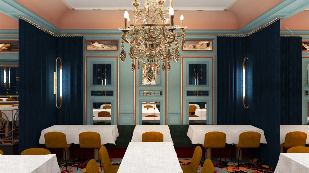 The 3D plan of Froufrou's dining area