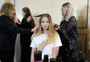 Model backstageRachel Zoe Spring 2019 presentation, Backstage, Los Angeles, USA - 04 Sep 2018