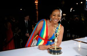 Tiffany Haddish poses with the award for outstanding guest actress in a comedy series for "Saturday Night Live" at the Governors Ball Winners Circle at the 70th Primetime Emmy Awards, at the Microsoft Theater in Los Angeles70th Primetime Emmy Awards - Governors Ball Winners Circle, Los Angeles, USA - 17 Sep 2018