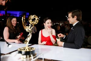 Rachel Brosnahan, Jason Ralph. Rachel Brosnahan, winner of the award for outstanding lead actress in a comedy series for "The Marvelous Mrs. Maisel", left, and Jason Ralph at the Governors Ball Winners Circle at the 70th Primetime Emmy Awards, at the Microsoft Theater in Los Angeles70th Primetime Emmy Awards - Governors Ball Winners Circle, Los Angeles, USA - 17 Sep 2018