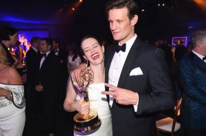 Claire Foy, Matt Smith. Claire Foy, winner of the award for outstanding lead actress in a drama series for "The Crown" left, and Matt Smith attend the Governors Ball for the 70th Primetime Emmy Awards, at the Microsoft Theater in Los Angeles70th Primetime Emmy Awards - Governors Ball, Los Angeles, USA - 17 Sep 2018