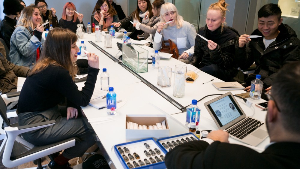 Presentation of Robertet to students from Parsons' MFA zt Robertet offices in Manhattan, New York. December 14, 2016. ©Benjamin Petit
