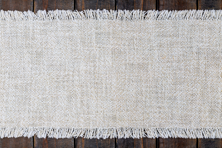 Table fabric linen Runner on wooden table