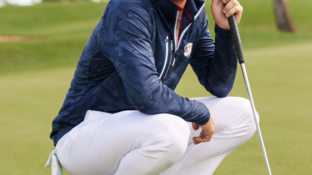 Justin Thomas in a look from the Ryder Cup collection.