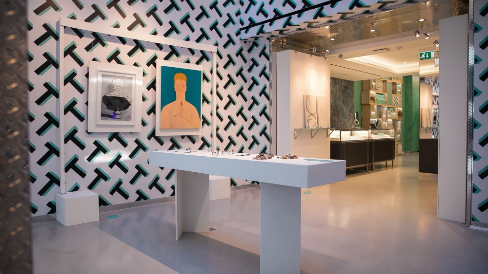 The exhibition inside the Tiffany & Co store in Covent Garden