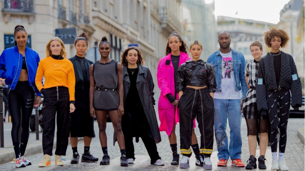 Sarah Andelman, Martine Rose and Yoon Ahn with the Nike athletes.