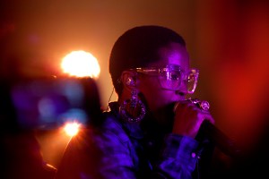 Lauryn Hill performing.
