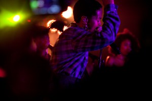 Lauryn Hill performing.