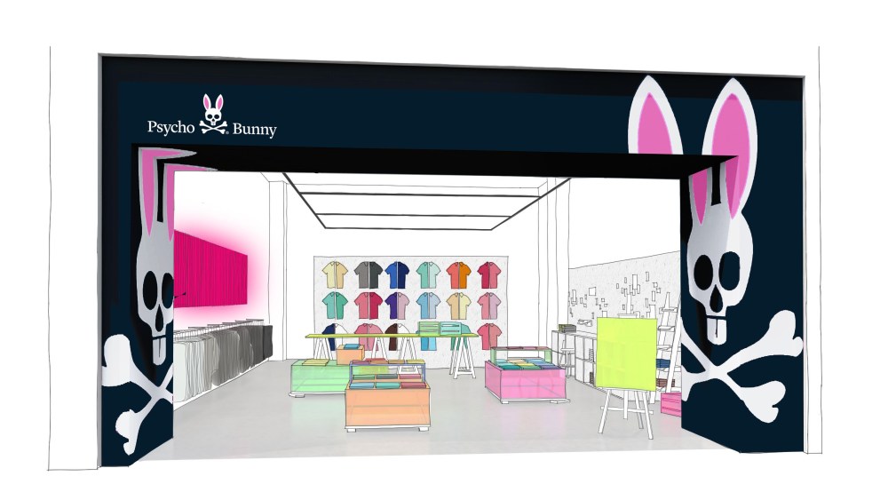 A rendering of the Psycho Bunny store in Miami.