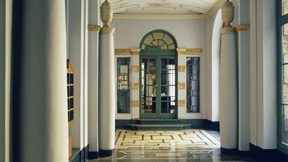 The hallway of the Borletti building in Milan, designed by Ponti in 1928