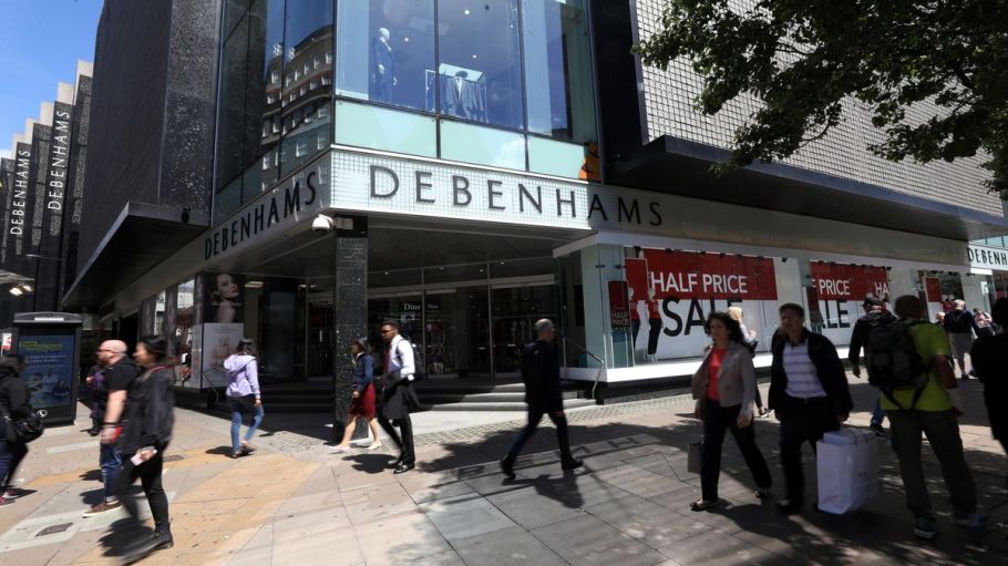 Pedestrians pass a Debenhams Plc department store in London, U.K.