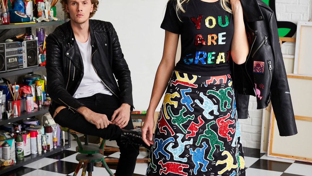 A look from the Keith Haring x Alice + Olivia capsule.