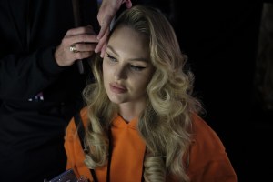 Backstage at the Moschino x H&M show