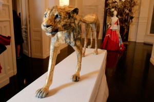 A sculpture by Harumi Klossowska de Rola and a Valentino dress by Pierpaolo Piccioli