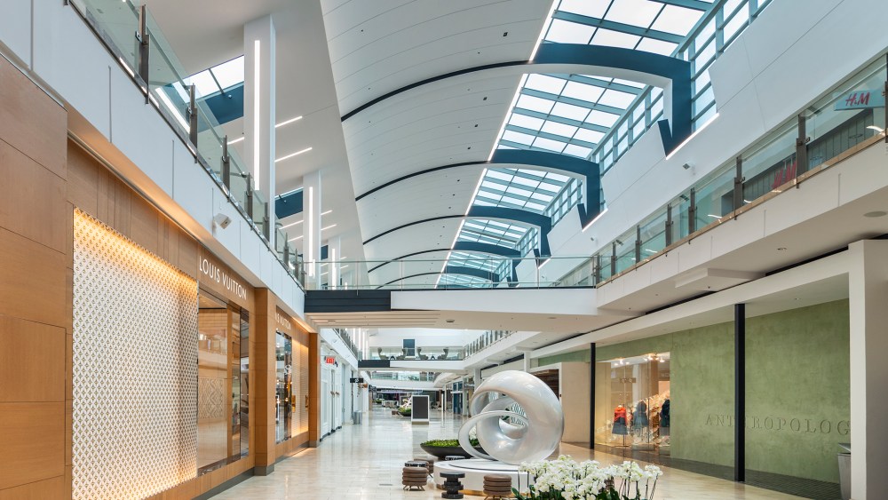 Art meets commerce at the increasingly upscale shopping hub.