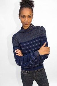 Kristin Scott Thomas designed a sweater for a Sonia Rykiel charity capsule collection.