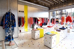 A view of the MSGM store in London.