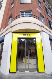 A view of the MSGM store in London.