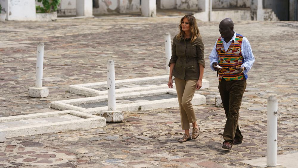 Melania Trump tours Cape Coast Castle Wednesday.