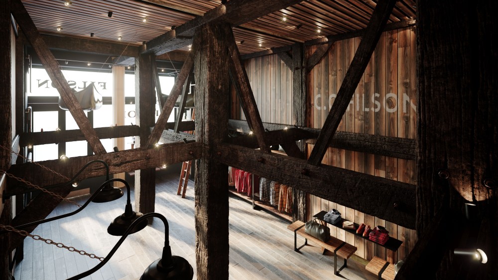 The Filson flagship features an 1850s barn from Oregon.
