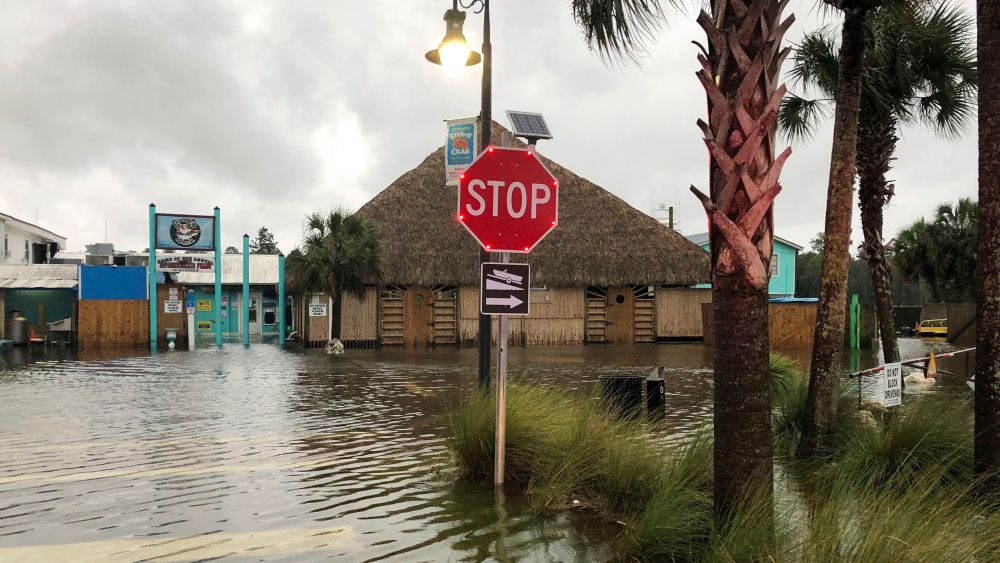 Flooding. The St. Marks River overflows into the city of St. Marks, Fla., ahead of Hurricane Michael, . The hurricane center says Michael will be the first Category 4 hurricane to make landfall on the Florida PanhandleTropical Weather, St. Marks, USA - 10 Oct 2018