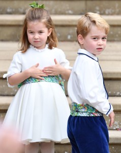 Princess Charlotte and Prince GeorgeThe wedding of Princess Eugenie and Jack Brooksbank, Pre-Ceremony, Windsor, Berkshire, UK - 12 Oct 2018