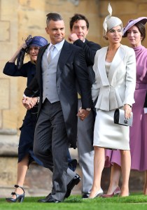 Robbie Williams and Ayda WilliamsThe wedding of Princess Eugenie and Jack Brooksbank, Pre-Ceremony, Windsor, Berkshire, UK - 12 Oct 2018WEARING GIORGIO ARMANI