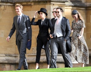 James Cook, Cara Delevingne and Derek Blasberg The wedding of Princess Eugenie and Jack Brooksbank, Pre-Ceremony, Windsor, Berkshire, UK - 12 Oct 2018