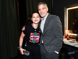 Emma Gonzalez and George Clooney attend Variety's Power of Women presented by Lifetime at The Beverly Wilshire on October 12, 2018 in Beverly Hills.Variety's Power of Women Presented by Lifetime, Inside, Los Angeles, USA - 12 Oct 2018