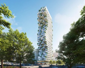 Safdie Architects’ design for the Qorner tower in Ecuador.