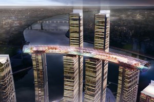 Safdie Architechts’ rendering for the Raffles City Chongqing.
