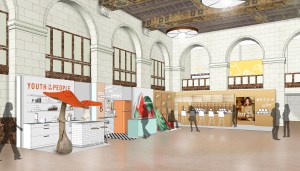 A rendering of Sephoria's kitchen.