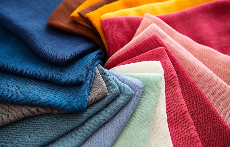 A Group of Twisted Colored Gauze Fabric