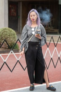 Street Style at Shanghai Fashion Week Spring 2019.