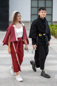 Street Style at Shanghai Fashion Week Spring 2019.